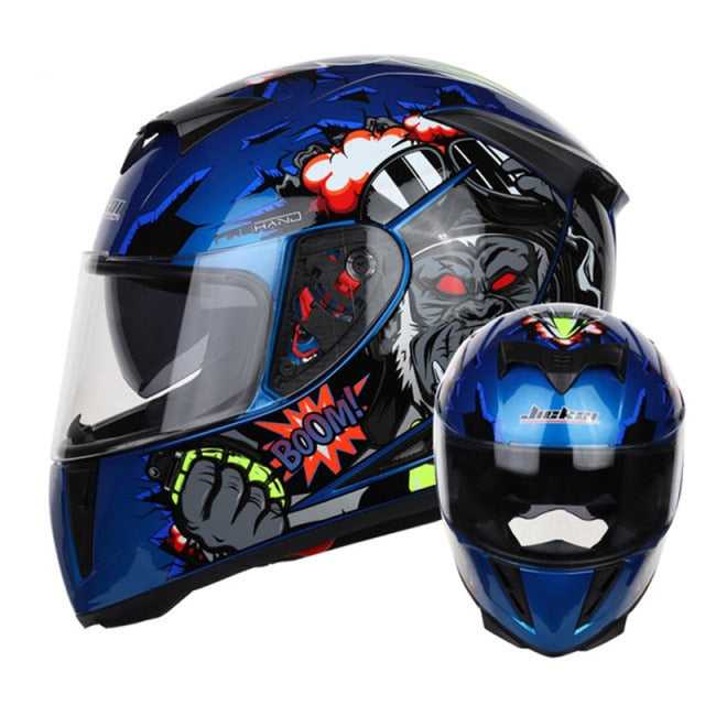 JK310 Racing helmet Modular Dual lens Motorcycle Helmet full face Safe helmets Casco capacete casque moto