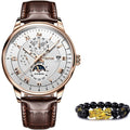 JSDUN Men Watches Automatic Mechanical Watch Leather Tourbillon Sport Clock Casual Business Relojes Hombre Retro Wristwatch 8909