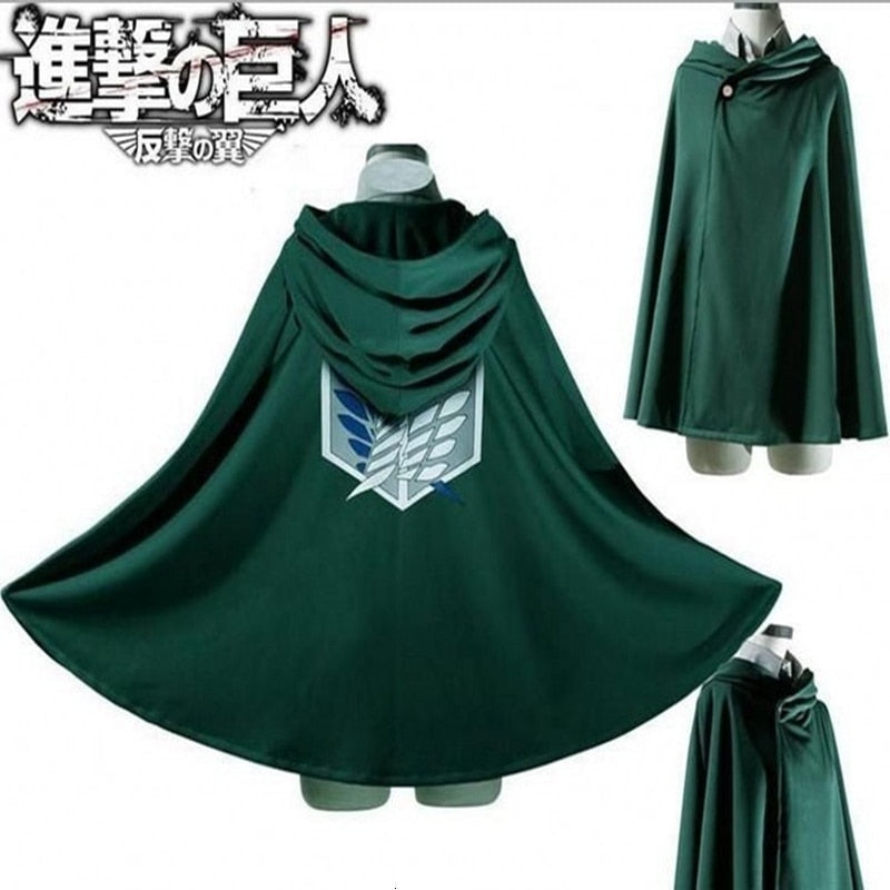 Japanese Hoodie Attack on Titan Cloak Shingeki no Kyojin Scouting Legion Cosplay Costume anime cosplay green Cape mens clothes