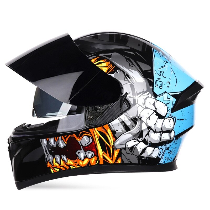 Jiekai Motocrycle Helmets Winter Summer Full Face Racing Motocross Protection Warm Moto Double Lens Motorbike Helmet