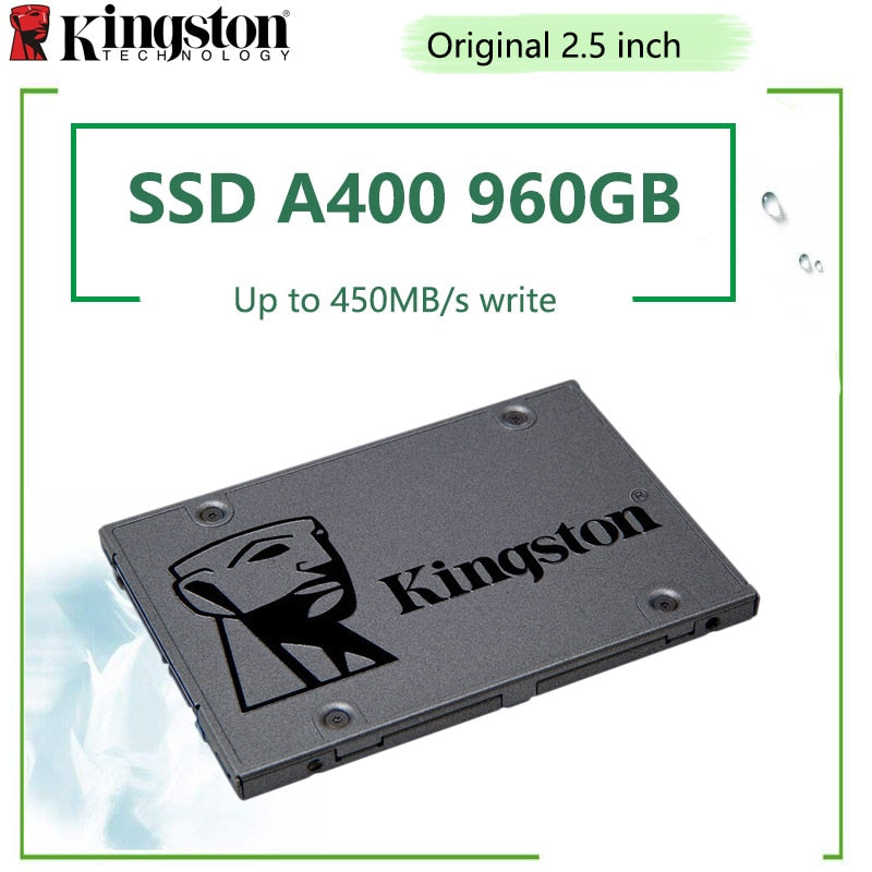 Kingston A400 SSD SATA III 2.5 Inch 960GB 480GB Internal Solid State Drive with Hard Drive Enclosure&Sata 3 Cable USB3.0 Adapter