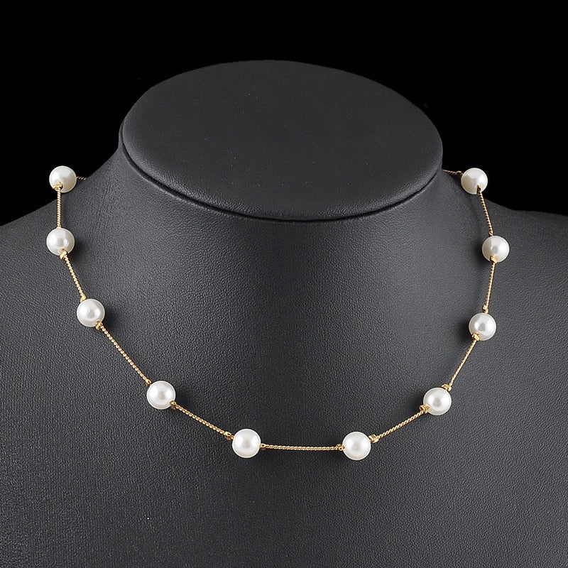 Korean Fashion Pearl Pendant Choker Necklace Women's Wedding Party Clavicle Chain Accessories Gifts For The New Year Jewellery
