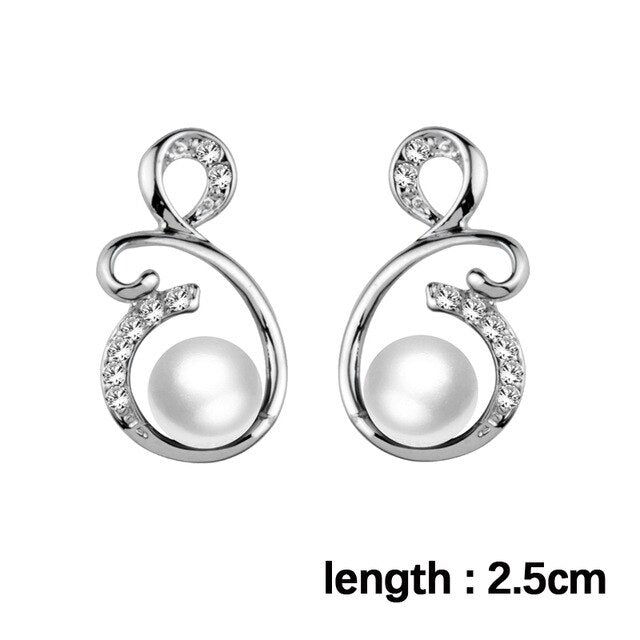 LEEKER Vintage Jewelry Gray White Imitation Pearl Earrings Women Wedding Earings 195 LK7