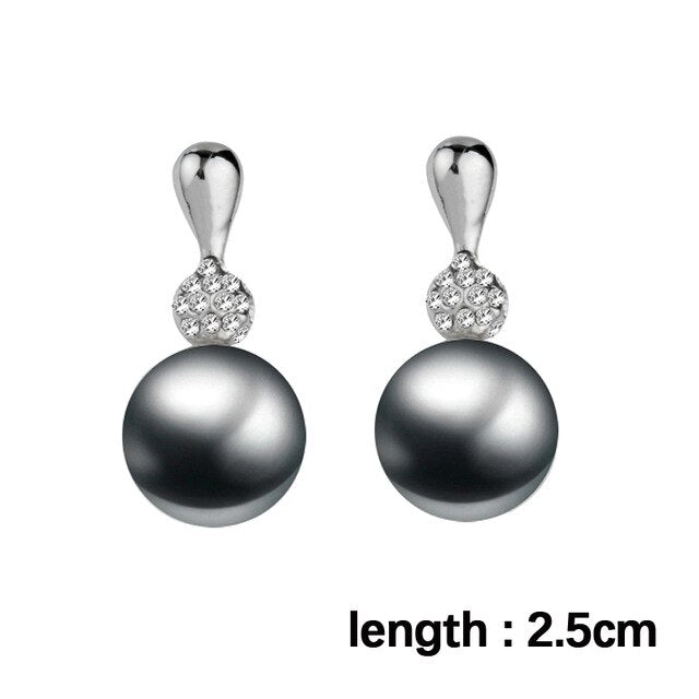 LEEKER Vintage Jewelry Gray White Imitation Pearl Earrings Women Wedding Earings 195 LK7
