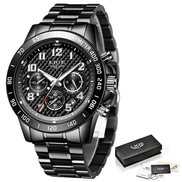 LIGE 2020 New Arrival Men Watches Top Luxury Brand Sport Watch Men Chronograph Quartz Wristwatch Date Male Relogio Masculino+Box