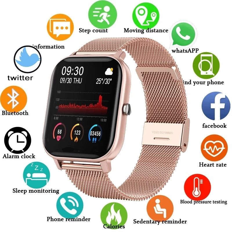 LIGE 2020 New Full touch screen Smart Watch Woman Sport Heart Rate Monitor Waterproof Fitness Smart Watches Men Women Smartwatch