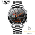 LIGE 2020 New Luxury brand mens watches Steel band Fitness watch Heart rate blood pressure Activity tracker Smart Watch For Men