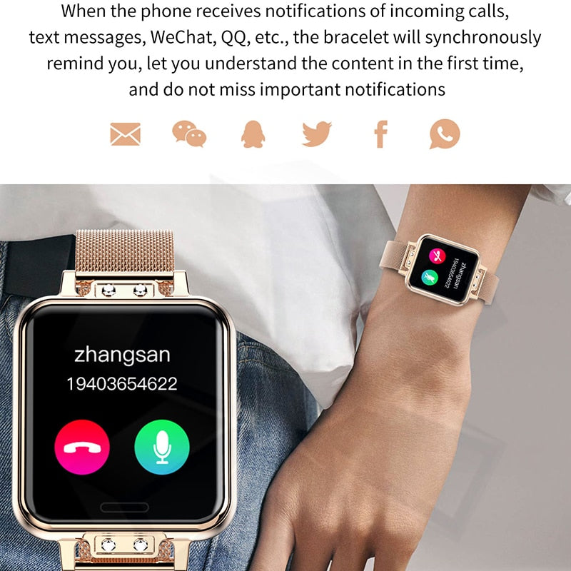 LIGE 2020 New Smart Watch Women Heart Rate Women Menstrual Cycle Multifunction Ladies Smartwatch Fitness Tracker For Android IOS