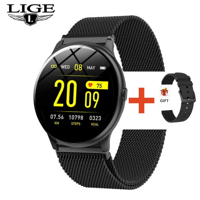 LIGE Fashion Women Smart Watch Heart Rate Blood Pressure Sleep Monitoring Multifunctional fitness tracker Waterproof Smartwatch