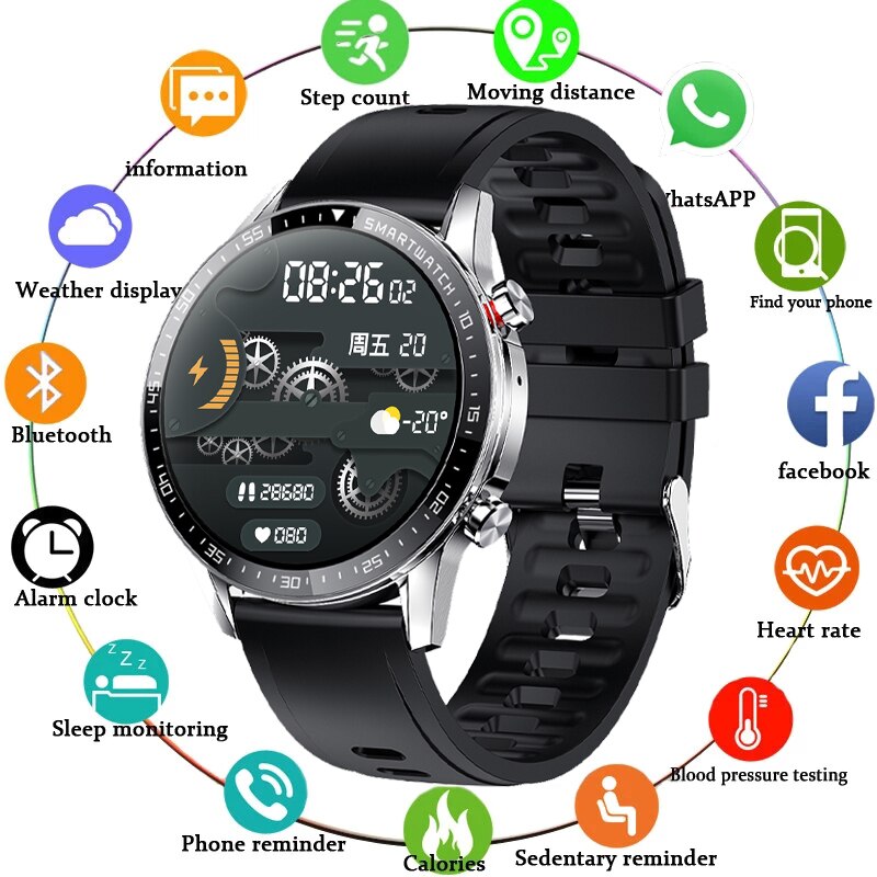 LIGE New Men Smart watch Heart rate Blood pressure Sports Fitness watch IP68 waterproof Luxury smart watch Male For iOS Android