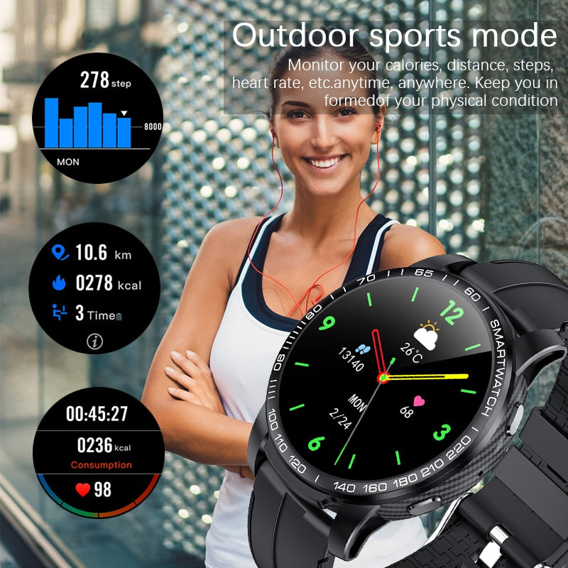 LIGE Phone Smart Watch Men Bluetooth Call Waterproof Sports Fitness Watch Health Tracker Weather play music smartwatch Women