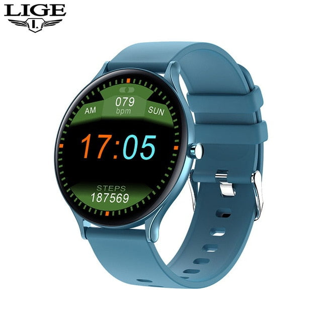 LIGE Smart Watch Men Waterproof Fitness Tracker 9.0mm ultra-thin body Heart Rate Blood Pressure SmartWatch Women For IOS Android