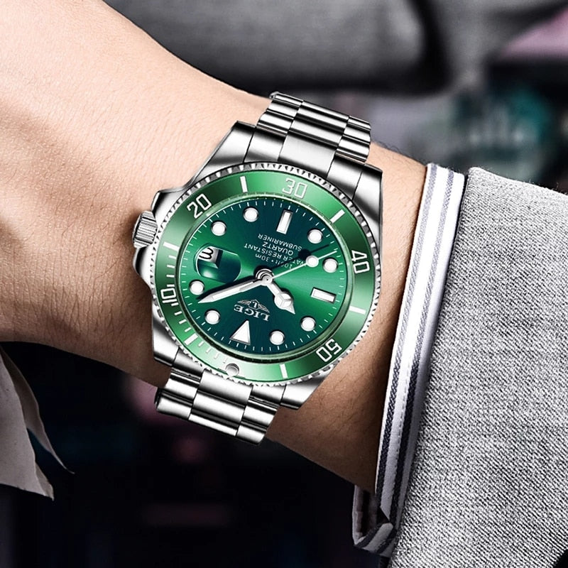 LIGE Top Brand Luxury Fashion Diver Watch Men 30ATM Waterproof Date Clock Sport Watches Mens Quartz Wristwatch Relogio Masculino