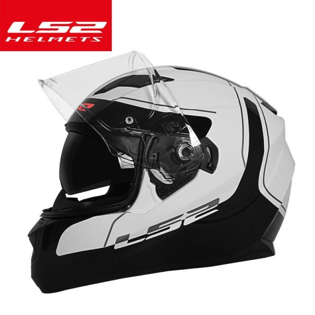 LS2 ff328 motorcycle helmet with inner sun visor dual lens moto helmet full face helmet without airbag casque moto capacete