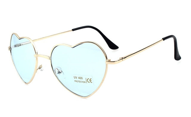Ladies Heart Shaped Sunglasses metal Women Brand Designer Fashion Rimless LOVE Clear Ocean Lenses Sun Glasses Oculos UV400