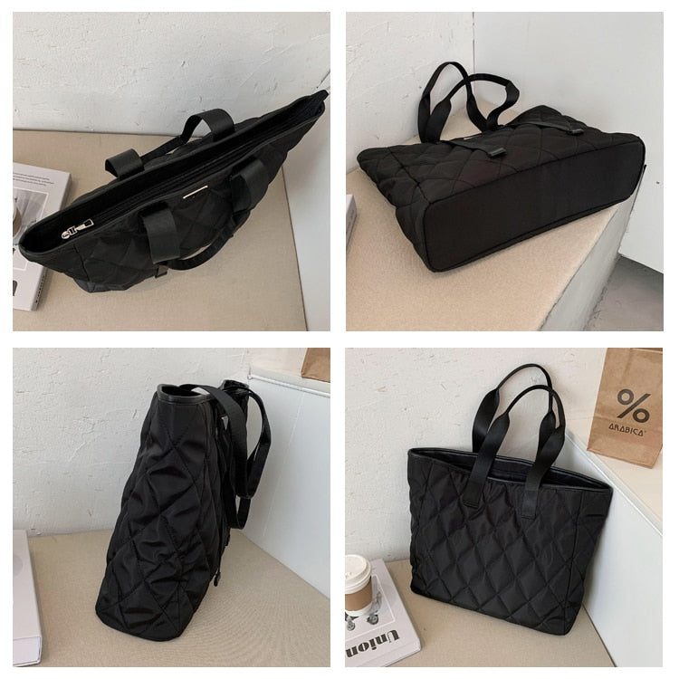 Large Nylon Pillow Bag Casual Tote Bags for Women Luxury Brand Handbags Designer Fashion Light Bags Diamond Lattice Shoulder Bag