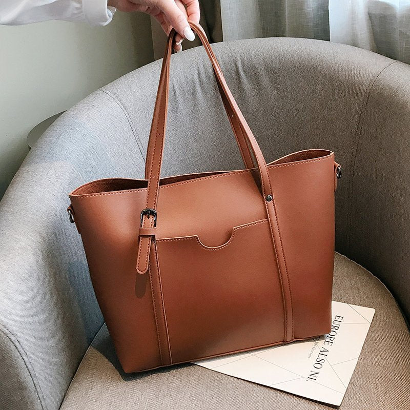 Large PU Leather Casual Tote Bags for Women 2020 Fashion Luxury Handbags Women Bags Designer Big Bag Shopper Shoulder Bag Brand
