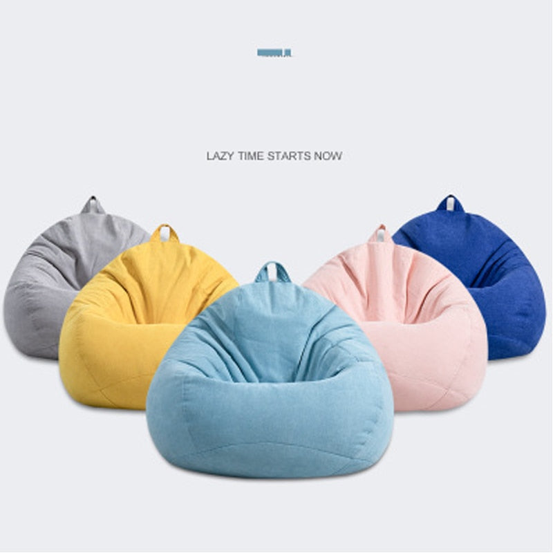 Lazy BeanBag Sofa Cover Covers without Filler Linen Cloth Lounger Seat Bean Bag Asiento Couch Tatami Living Room Furniture