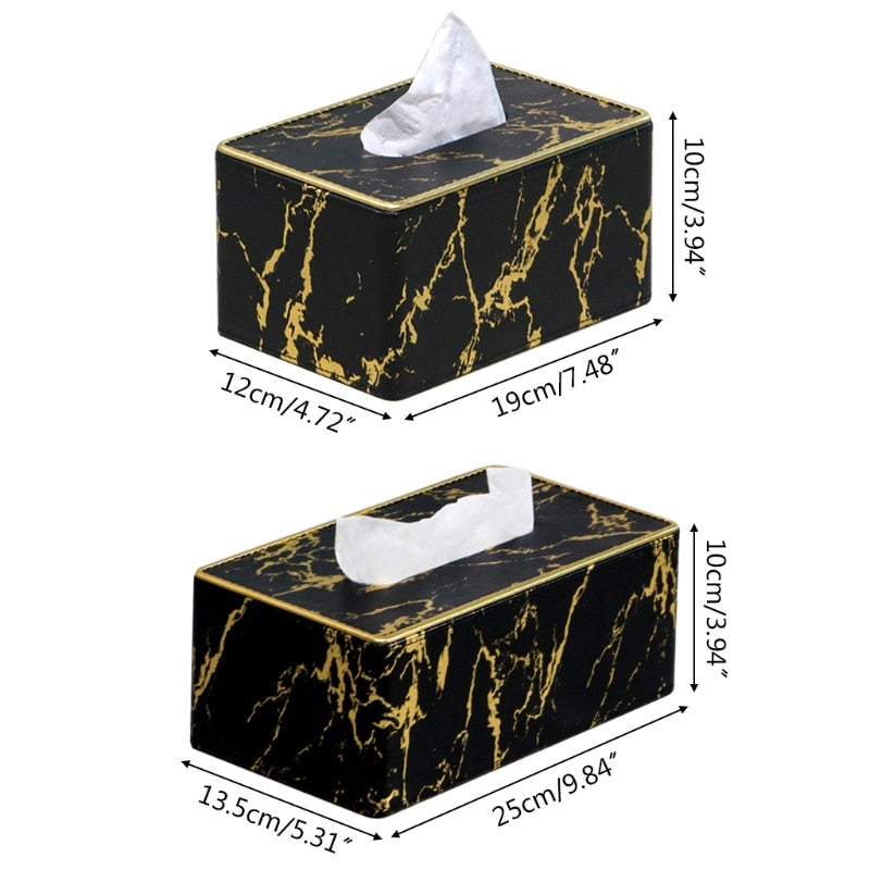 Leather Marble Tissue Box Desktop Paper Towel Holder Napkin Storage Container Home Office Decor D02 20 Dropshipping