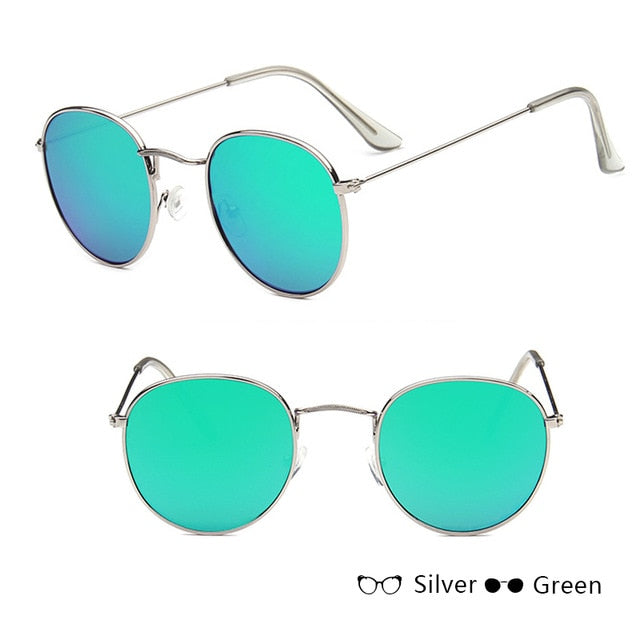 LeonLion 2021 Classic Small Frame Round Sunglasses Women/Men Brand Designer Alloy Mirror Sun Glasses Vintage Modis Oculos