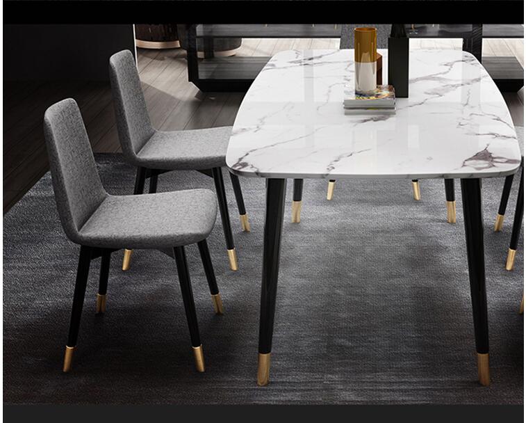 Light luxury marble table modern simple small family dining table combination dining table household Nordic style negotiation