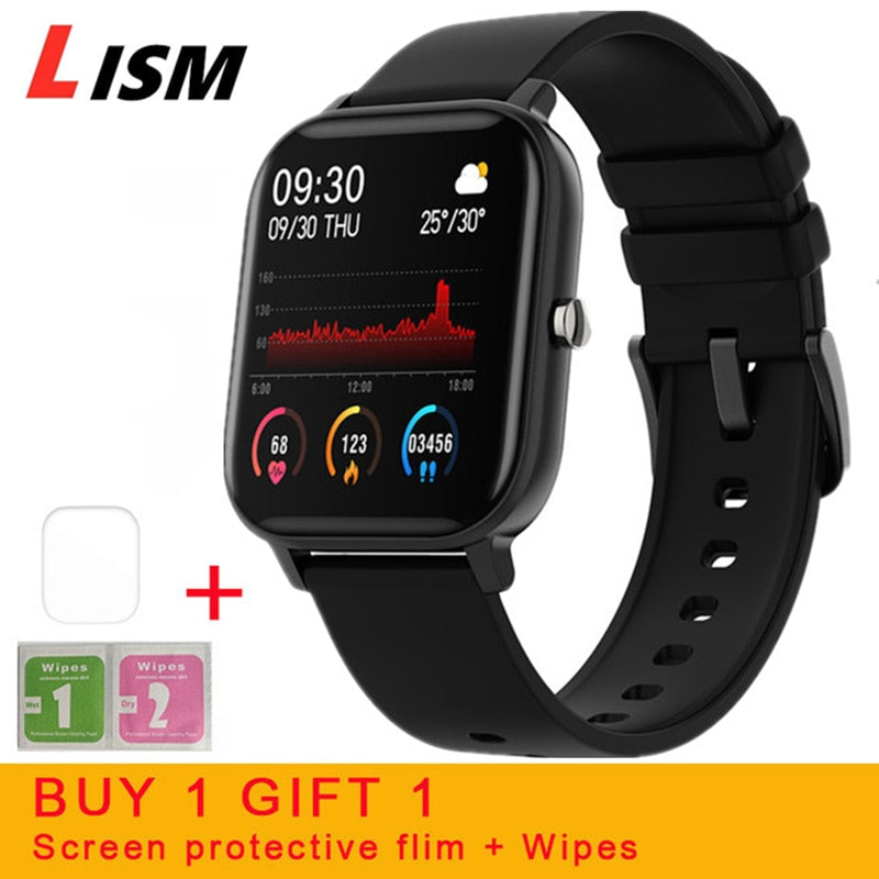 Lism P8b 2020 New Full Touch Heart Rate Sleep Fitness Smart Watch Men Women Multi Sports Watches Weather Forecast Smartwatch