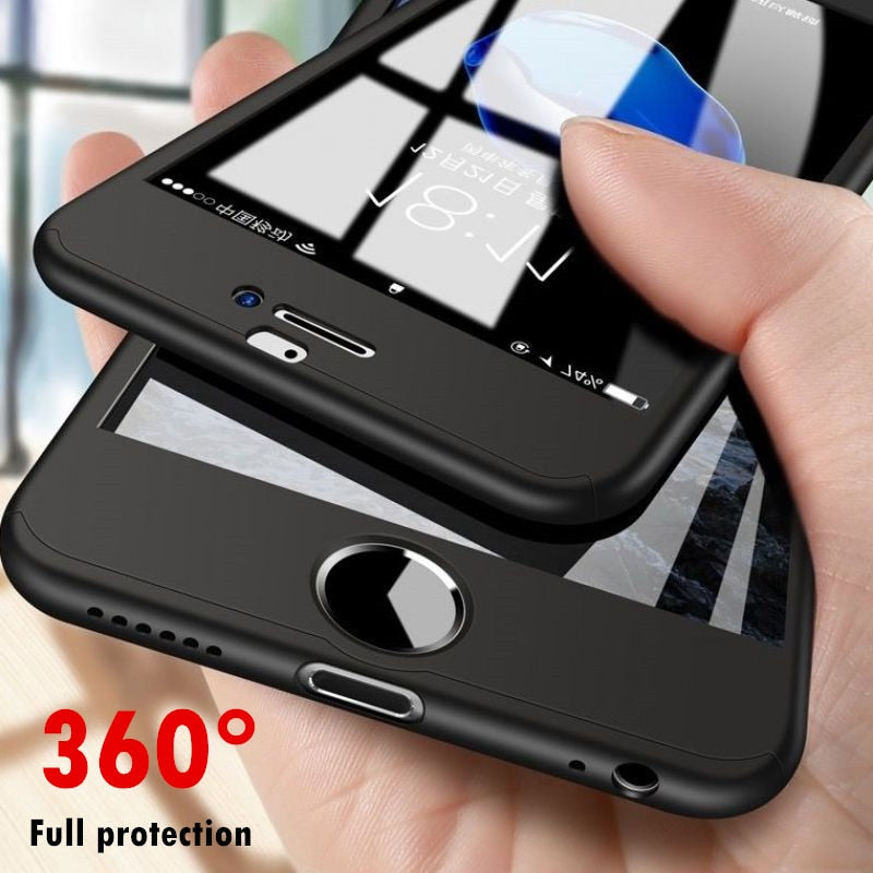 Luxury 360 Full Protection Phone Case For iPhone 6 6s Xs Max XR X Coque Case For iPhone 6 12 7 8 Plus Case 5 5S 11 Cover Glass