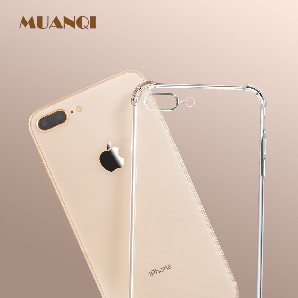 Luxury Anti-Knock Shockproof Transparent Silicone Phone Case For iPhone 12 11 Pro Xs MAX XR 6 7 8 6s Plus Clear Soft Cover Cases
