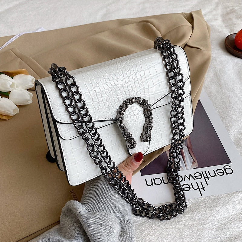 Luxury Brand Women Bag Stone Crossbody Bag for Women PU Leather Handbags Designer Purse Female Single Shoulder Bag Sac A Main