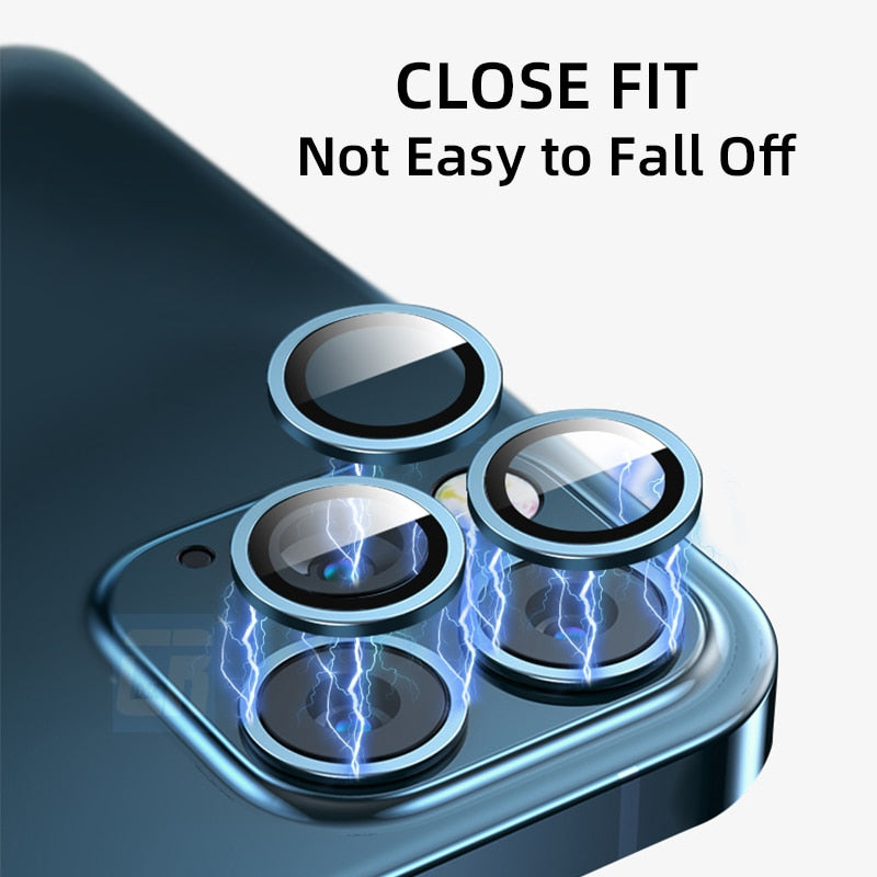 Luxury Color Camera Protector for IPhone 11 12 Pro Max Lens Tempered Glass on iPhone 11 Pro 12 Mini Metal Ring Protective Glass