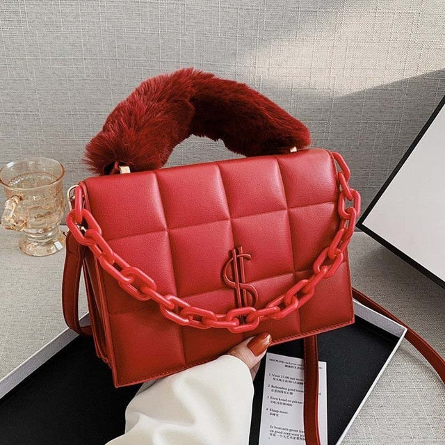 Luxury Leather Shoulder Bags For Women Handbags 2020 Autumn Winter New Ladies Crossbody Bags Designer Letter ChainTop-Handle Bag