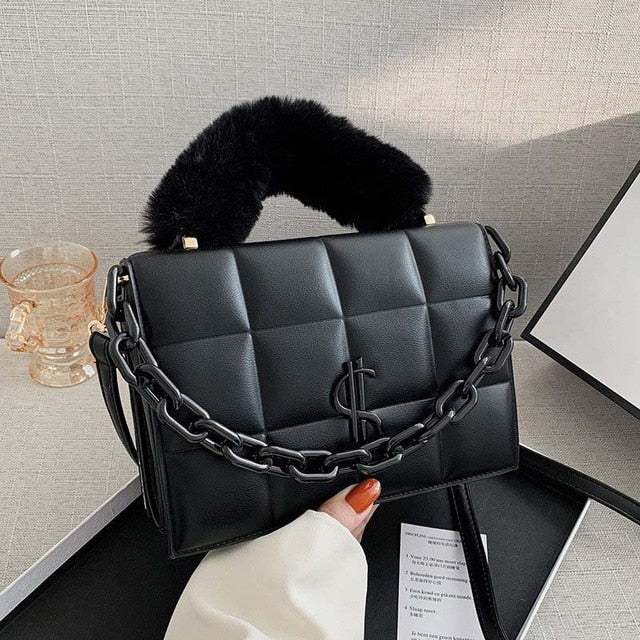 Luxury Leather Shoulder Bags For Women Handbags 2020 Autumn Winter New Ladies Crossbody Bags Designer Letter ChainTop-Handle Bag