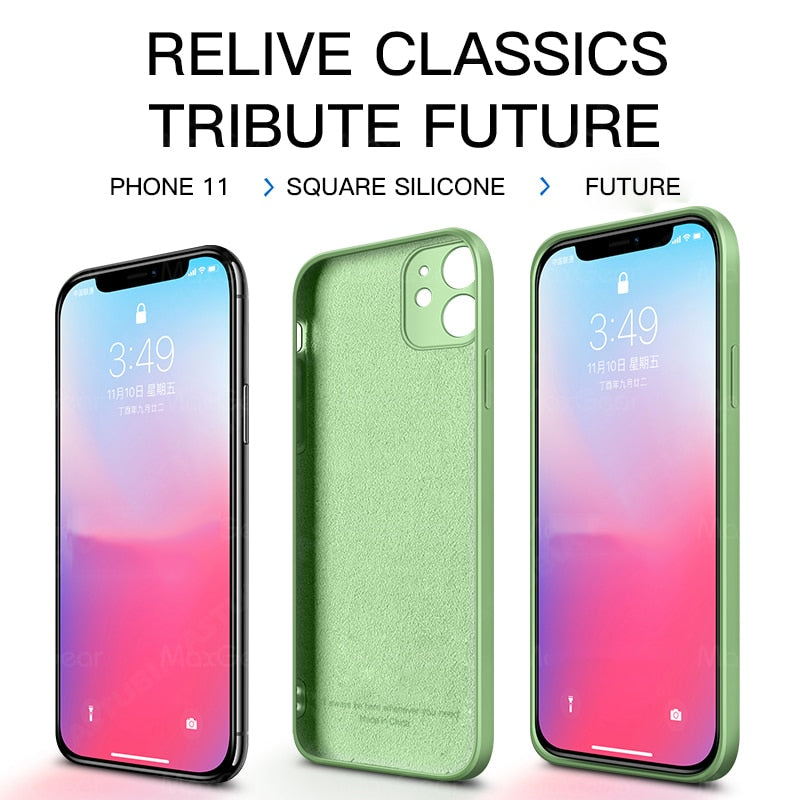 Luxury Liquid Silicone Case For iPhone 11 Pro Max 12 Protector Case For iPhone XS MAX XR X 7 8 6S PLUS SE2 2020 Cover With Strap