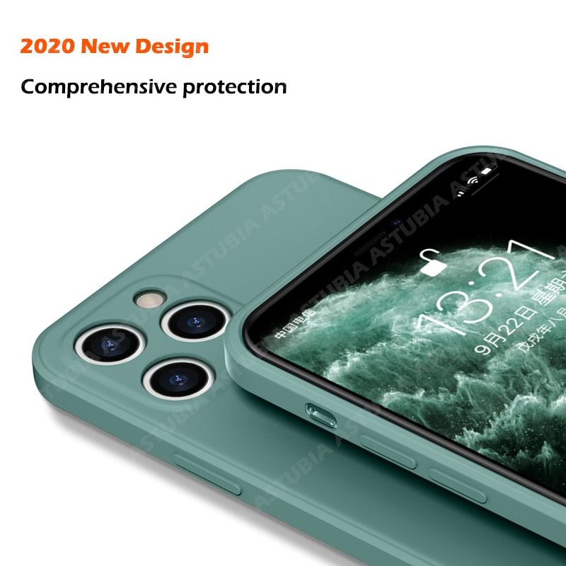 Luxury Liquid Silicone Case For iPhone 11 Pro Max 12 Protector Case For iPhone XS MAX XR X 7 8 6S PLUS SE2 2020 Cover With Strap