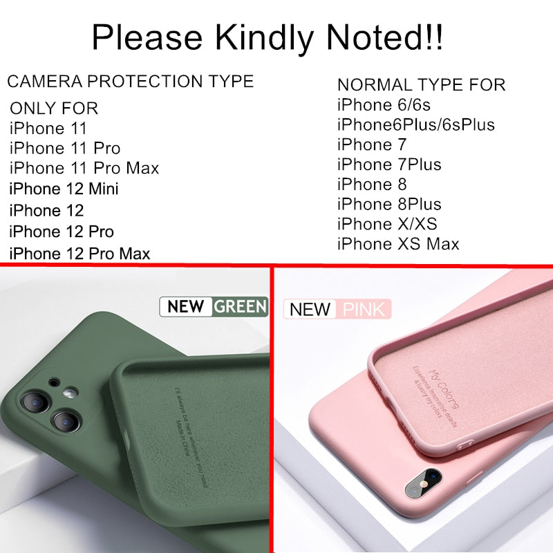 Luxury Liquid Silicone Case on For iPhone 11 12 Pro Max SE 2 2020 XS Max XR X 10 7 8 6 6S Plus Cover Soft Camera Protection Case