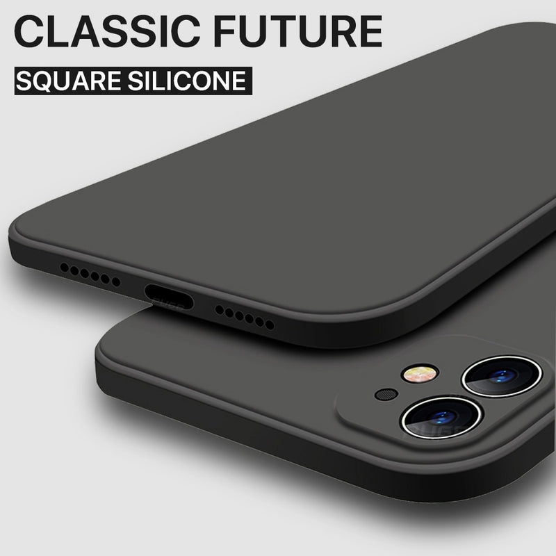 Luxury Orignal Square edge Soft Liquid Silicone Case For iPhone 12 11 Pro XS Max iPhone 12 mini x xr 7 8 Plus se 2020 Back Cover