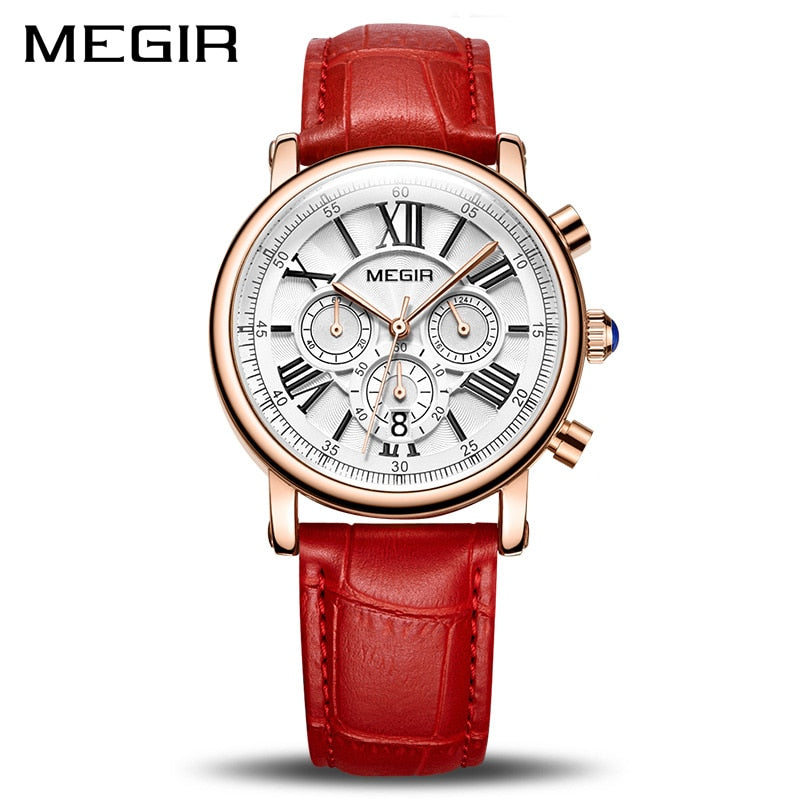MEGIR 2019 Top Fashion Women Watches Top Brand Luxury Ladies Quartz Watch Clock for Lovers Relogio Feminino Sport Wristwatches