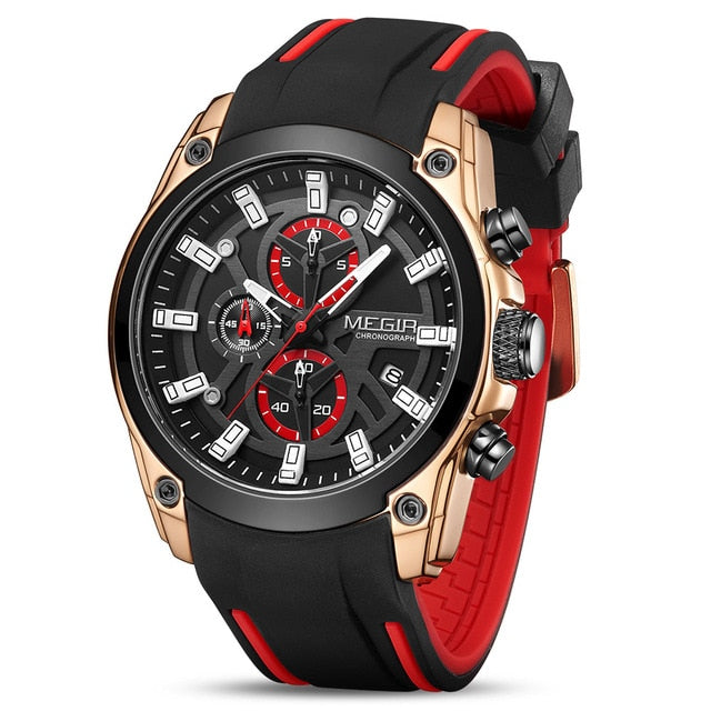 MEGIR 2020 Blue Sport Watches for Men Top Brand Luxury Chronograph Man Watch Military Quartz Clocks Luminous Relogio Masculino