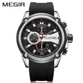 MEGIR Chronograph Men Sport Watch Male Silicone Date Quartz Watches Mens Luxury Brand Luminous Waterproof Relogio Masculino 2086