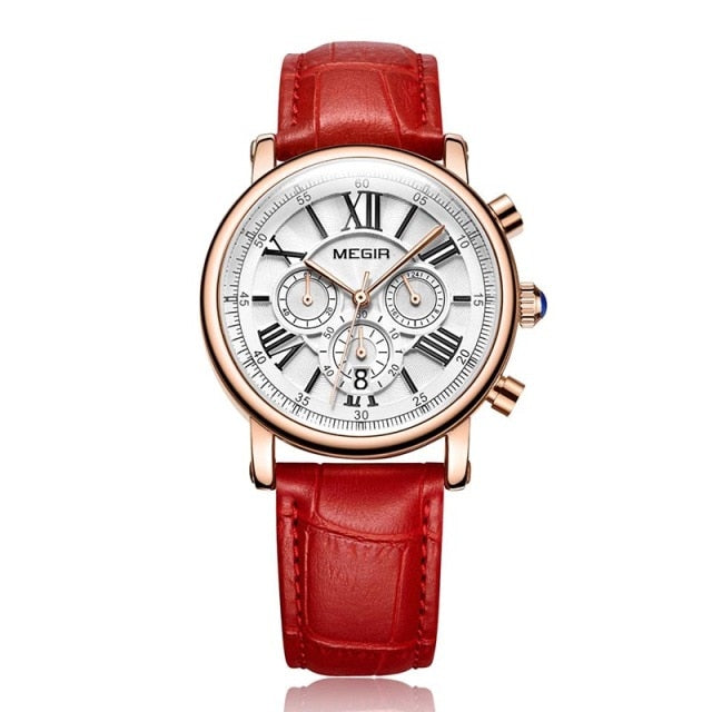 MEGIR Fashion Women Watches Top Brand Luxury Ladies Quartz Watch Chronograph Clock for Lover Relogio Feminino Sport Wristwatches