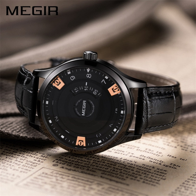 MEGIR New Fashion Casual Personality Non-Pointer Sport Watch Dial Scale Time Simple Trend Quartz Watches Relogio Masculino 1067
