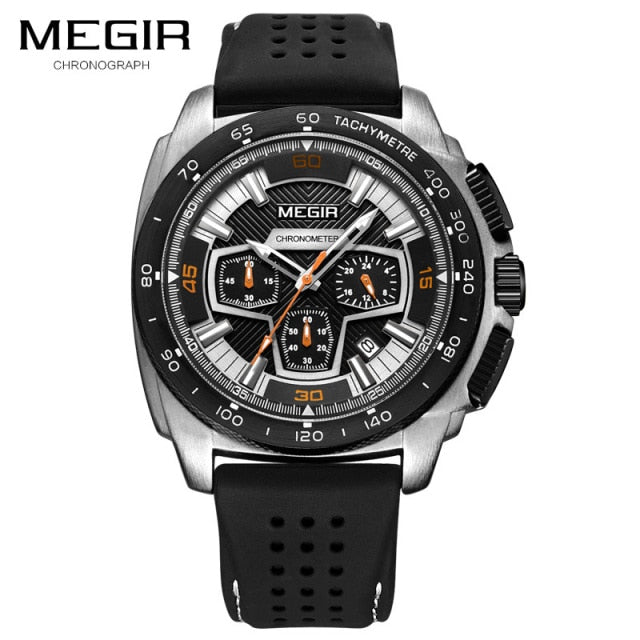 MEGIR Sport Quartz Watch Men Multifunction Luminous Waterproof Chronograph 24 Hours Military Watches Relogio Masculino 2056G