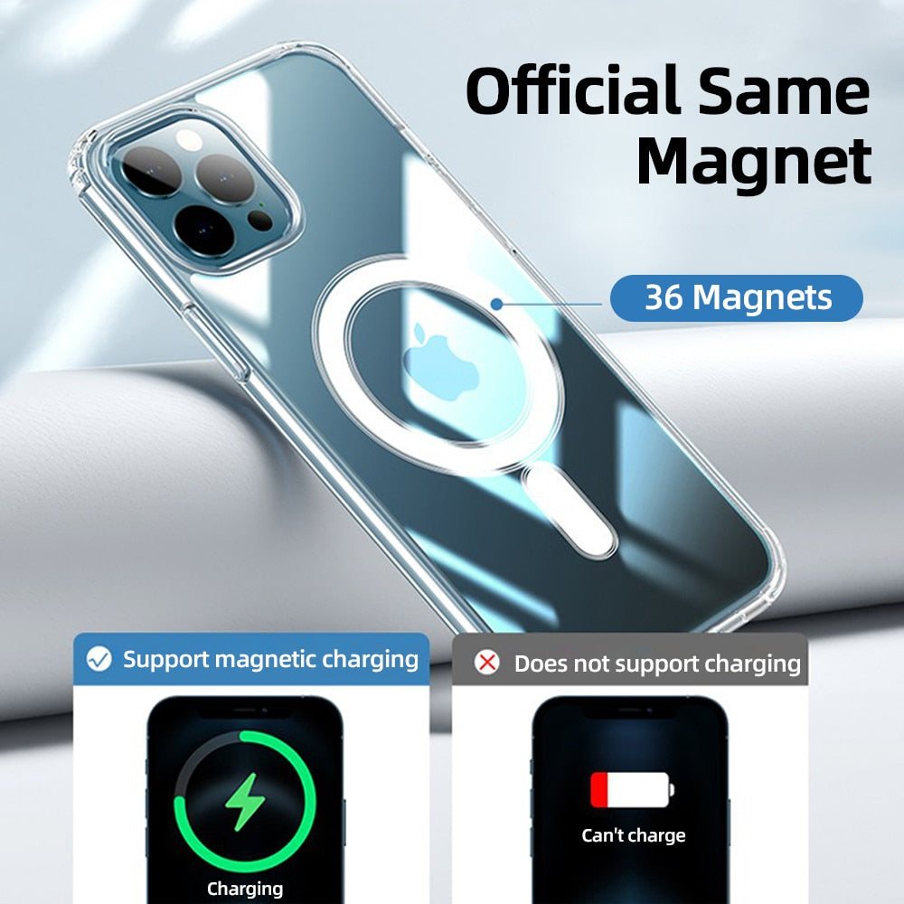 Magnectic Case For iPhone 12 Pro Max 12 mini Case For Magsafe Wireless Charging Shockproof Full Protection PC+TPU Case Joyroom