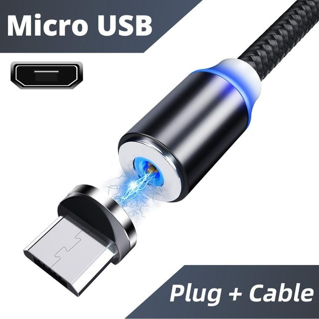 Magnetic Cable Type C Micro USB Cable For Phone Android USB C Fast Charge Universal Magnet Cord Charging For IPhone Quick Wire