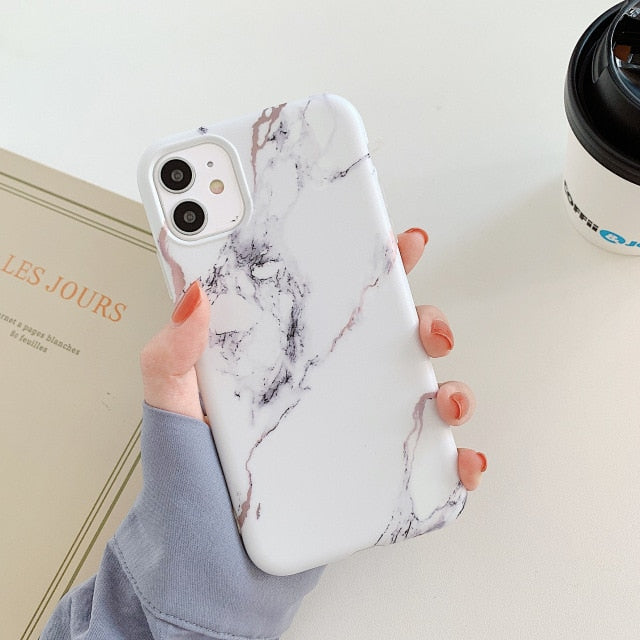 Marble Crack Matte Phone Cases For iphone 12 mini 11 Pro Max SE 2020 XS Max XR X 7 8 Plus Case Cover Silicone Soft TPU IMD Back