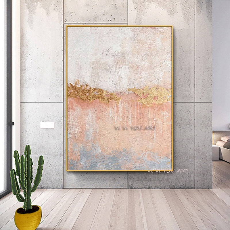 Marble Texture Abstract Poster Gold Pink Wall Art  Modern Style Canvas Oil Painting Nordic Decorative Picture Home Decor