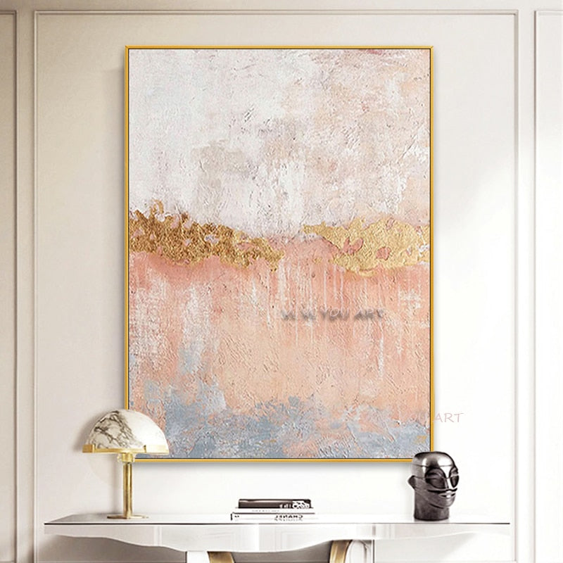Marble Texture Abstract Poster Gold Pink Wall Art  Modern Style Canvas Oil Painting Nordic Decorative Picture Home Decor