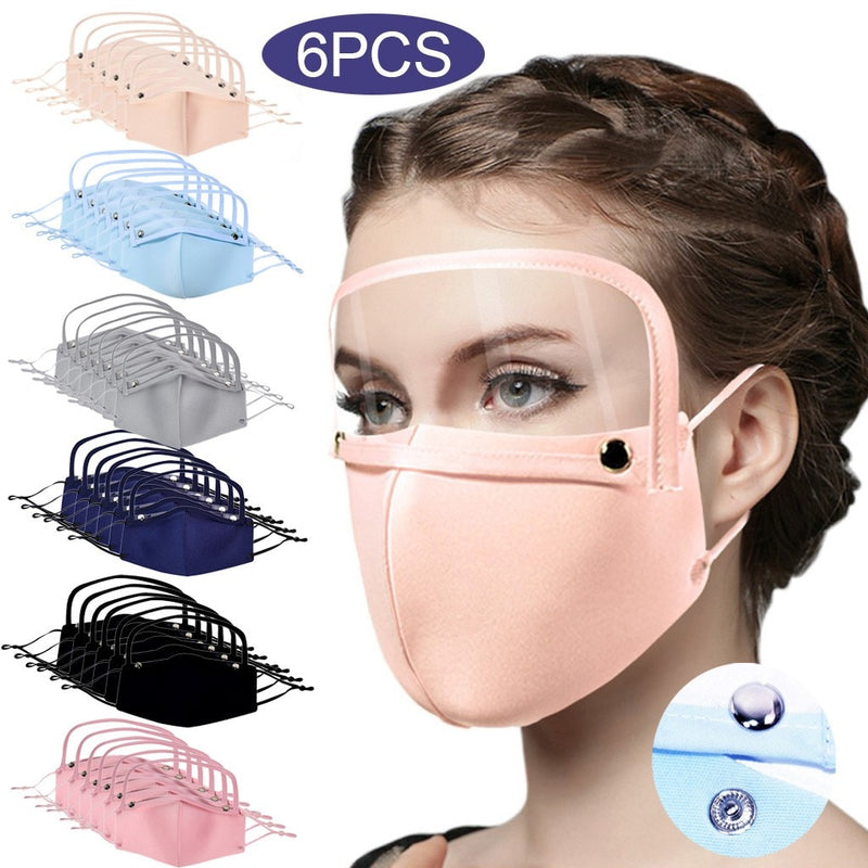 Mask For Face With Adult Reusable Protect Face Mask With Detachable Eyes Shield Transparent Breathable Halloween Cosplay