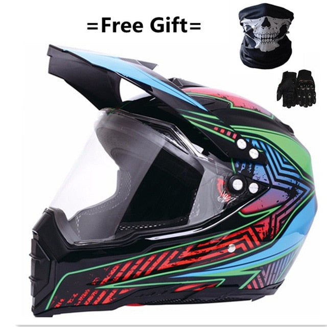 Mate bBack Dual Hilldown Off Road Motorcycle helmet Dirt Bike ATV D.O.T certified (M, White full face casco for moto sport