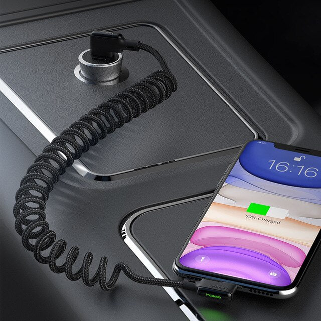 Mcdodo Spring USB Cable 3A for IPhone Charger Data Cable for Car Styling Storage Wire for IPhone 11 Max Pro X XS XR 8  Fast Cord